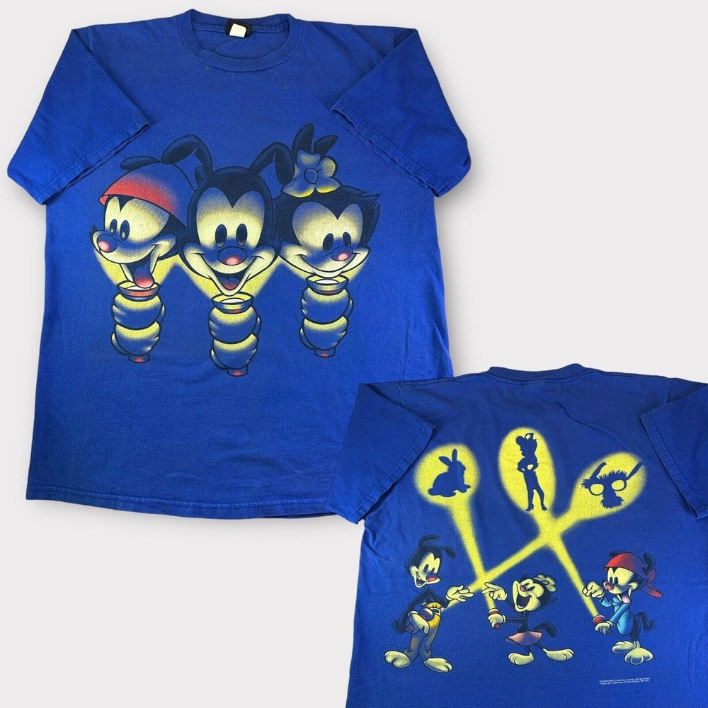 Vintage 1995 Animaniacs Warner Bros Changes Double Sided Shirt Size XL 23"x29"
